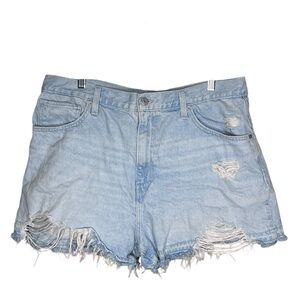 Levi's Light Blue Distressed Jean Shorts